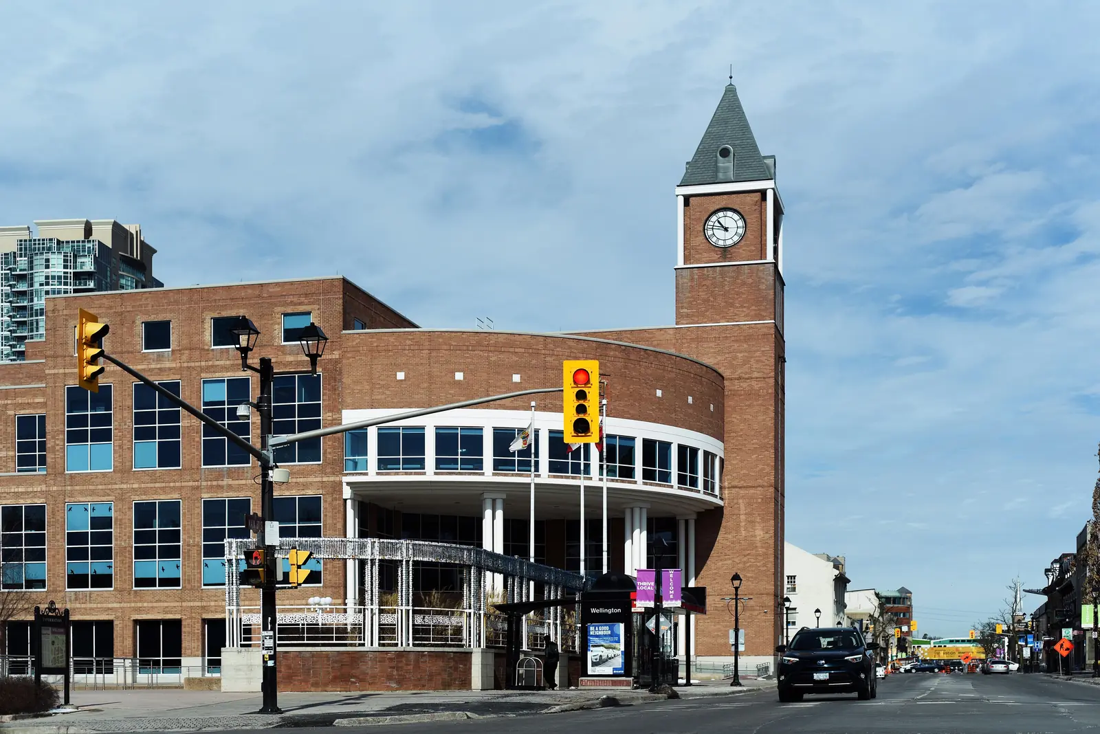 Brampton City Hall and its clock tower, seen from Main Street